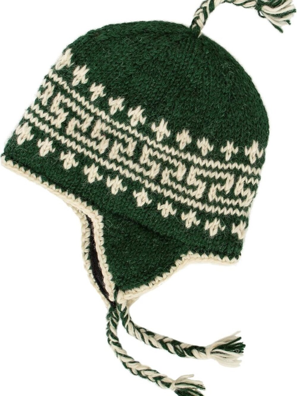 Cozy Handmade Sherpa Wool Hat with Fleece Lining & Ear Flaps - Winter Beanie